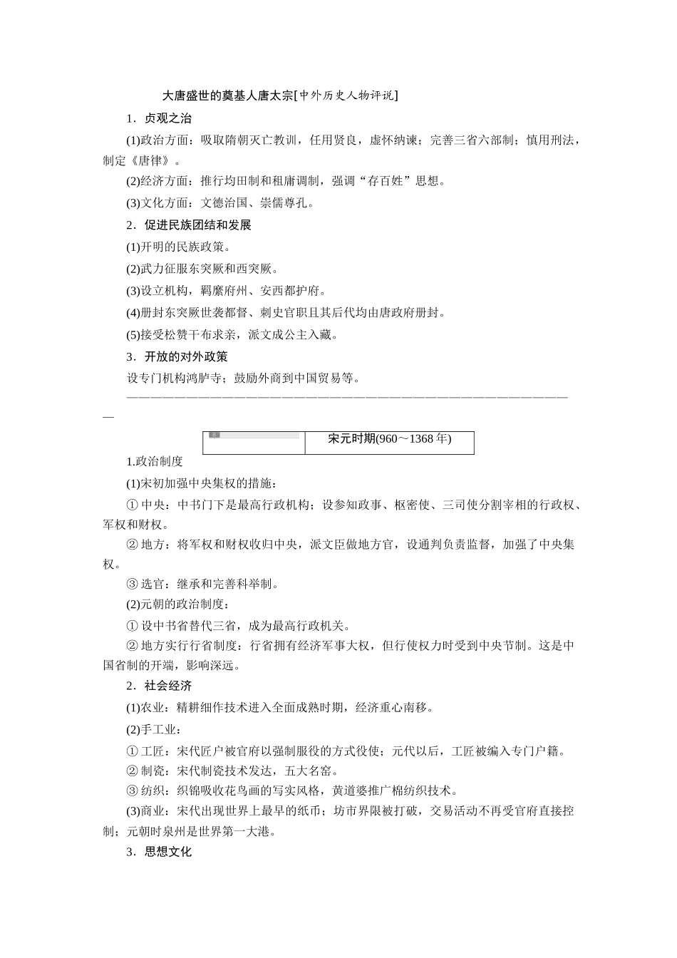 2014高考历史 模块一 第3步 二、魏晋南北朝、隋唐、宋元 中国古代文明的成熟与繁荣复习学案_第3页