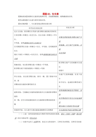 2014年高考生物 同步讲练结合素材 课题68 生长素 中图版必修1