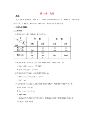 2014高考英语 语法专项复习 第11讲 代词素材