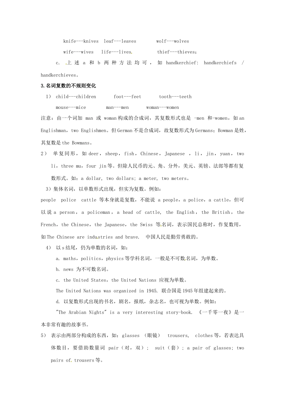 2014高考英语 语法专项复习 第12讲 名词素材_第2页