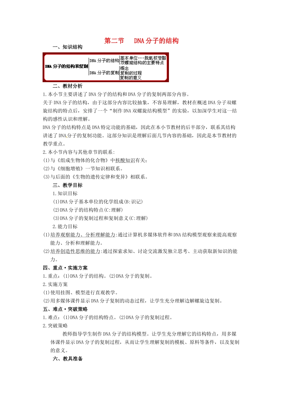 2014高中生物《3.2 DNA分子的结构》教学设计 新人教版必修2_第1页