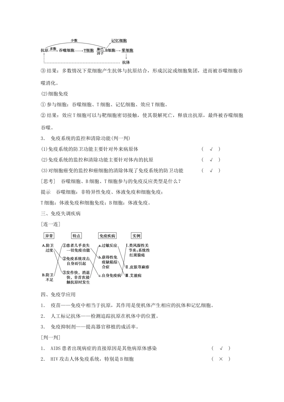 2014年高考生物大一轮复习 第八单元 第29讲 免疫调节教案_第2页