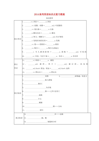 2014高考英语知识点复习教案4