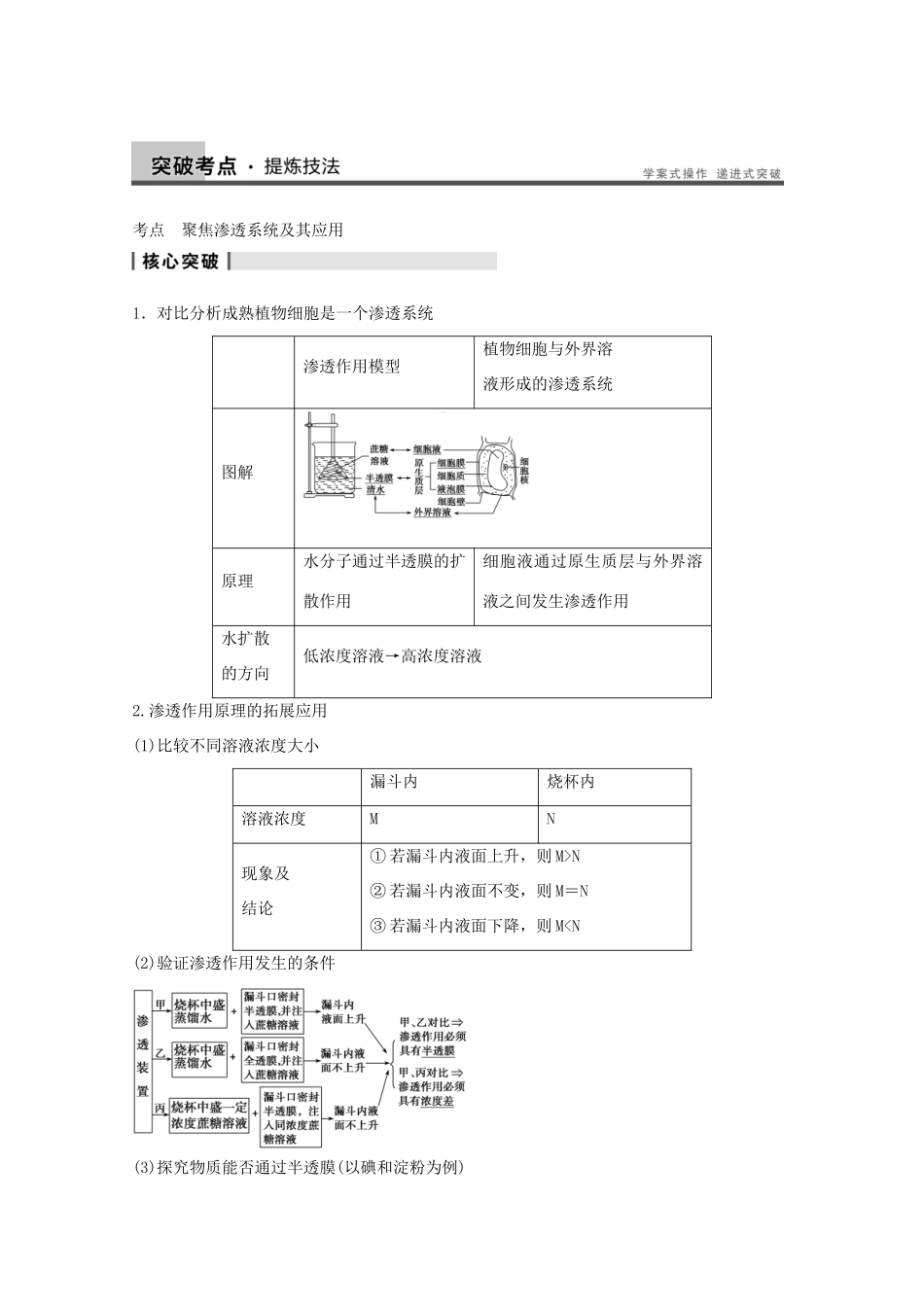2014年高考生物大一轮复习 第二单元 第8讲 物质跨膜运输的实例教案_第3页