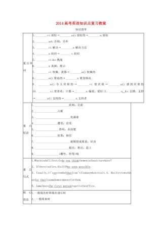 2014高考英语知识点复习教案7