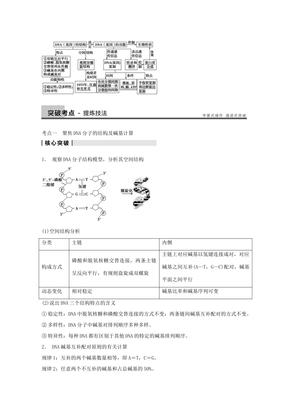 2014年高考生物大一轮复习 第六单元 第19讲 DNA分子的结构、复制及基因是有遗传效应的DNA片段教案_第3页