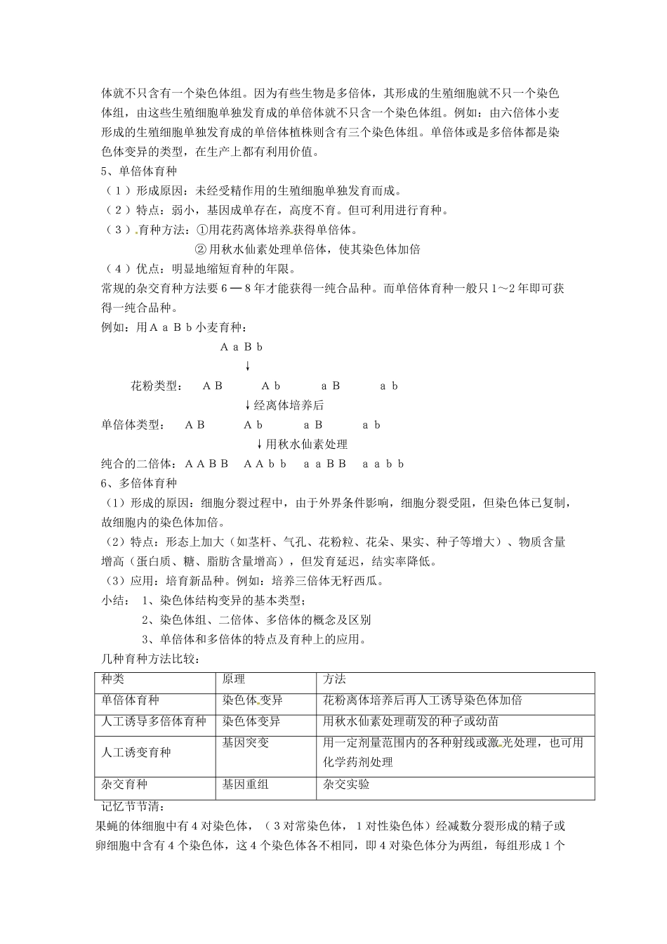 2014高中生物《5.2 染色体变异》教学设计（2）新人教版必修2_第2页