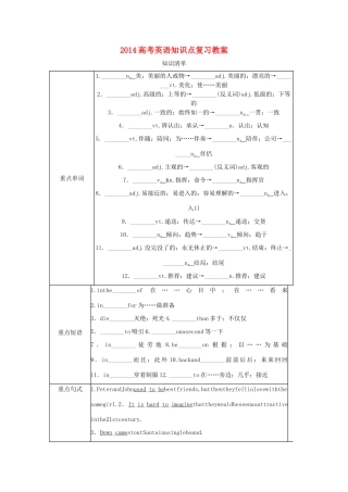 2014高考英语知识点复习教案18