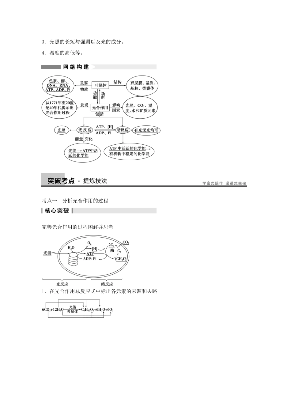 2014年高考生物大一轮复习 第三单元 第11讲 能量之源 光与光合作用教案_第3页