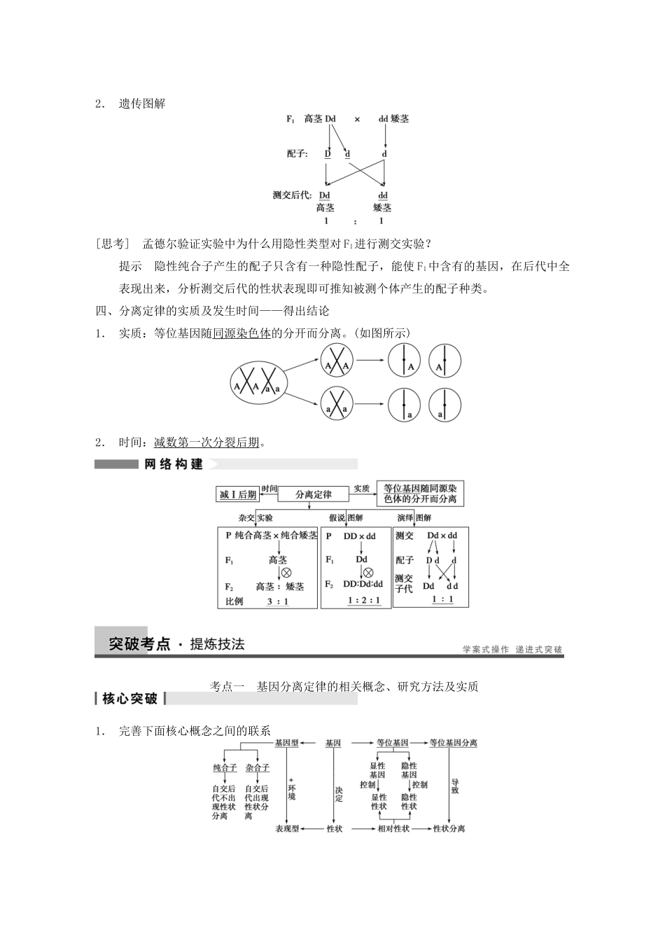 2014年高考生物大一轮复习 第五单元 第15讲 孟德尔的豌豆杂交实验(一)教案_第3页