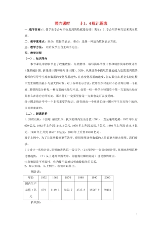 2014高中数学 第六课时 1.4统计图表教案 北师大版必修3