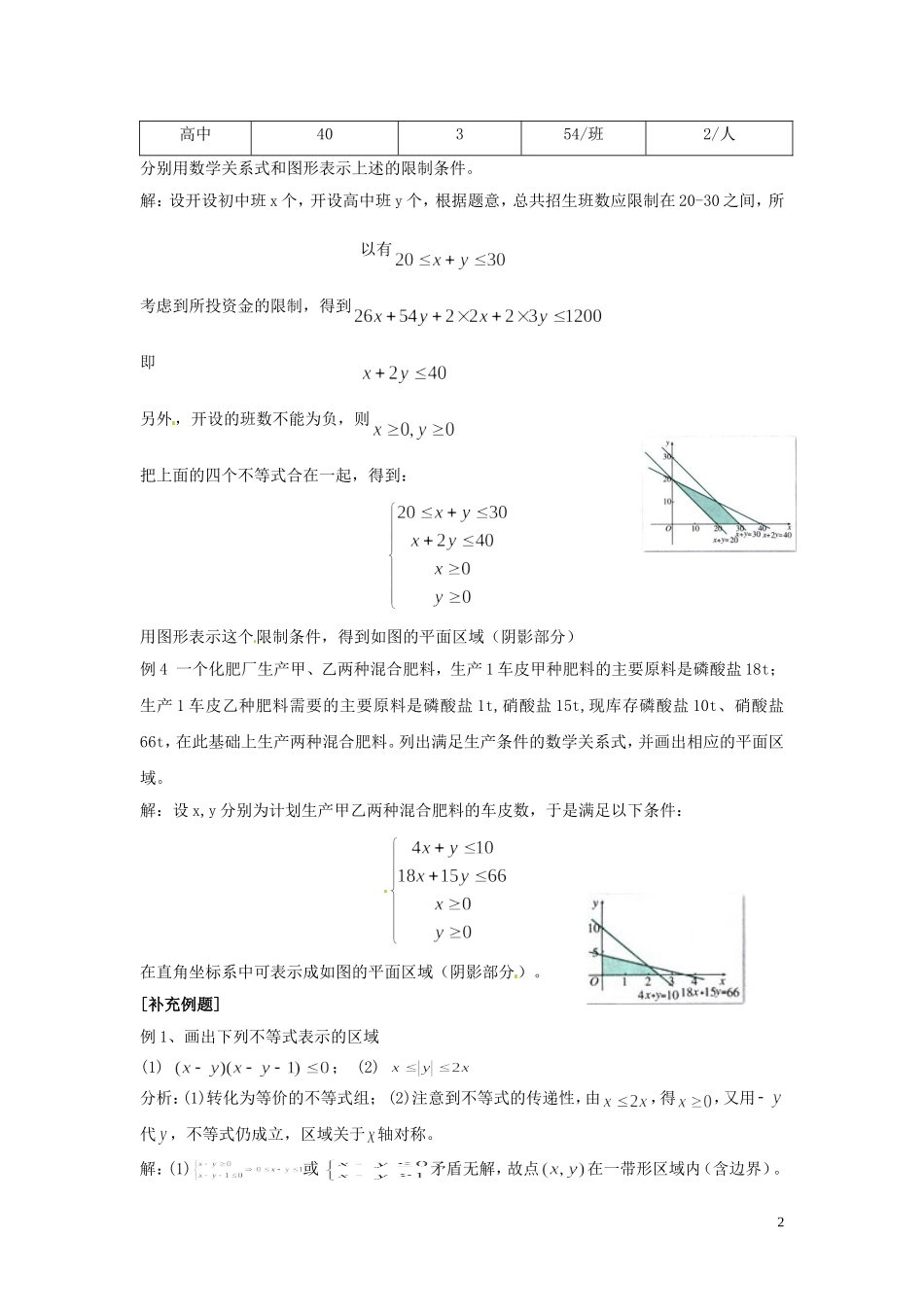 2014高中数学 3.3.1二元一次不等式（组）与平面区域2教案 北师大版必修5_第2页