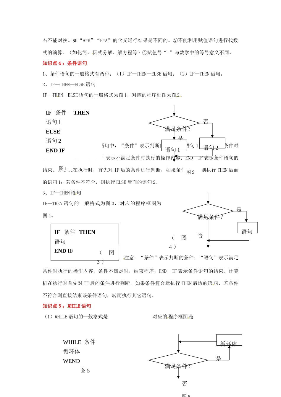 2014高中数学 第一章 算法初步 基本算法语句学习过程 新人教A版必修3_第2页