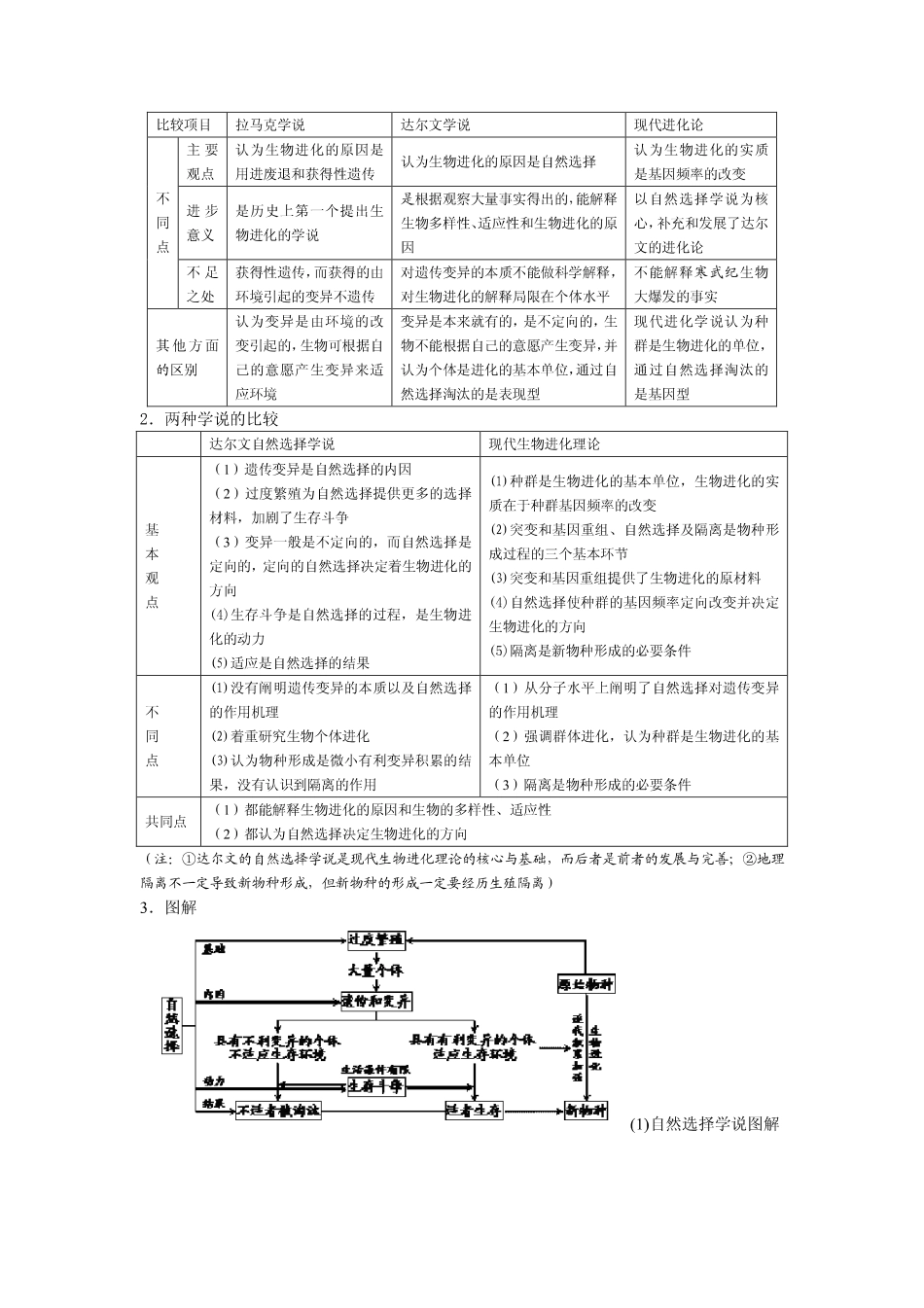 2014高中生物（课前预习+课堂学习+巩固训练+课后分层练习）第24课 现代生物进化理论的由来教学案 新人教版必修2_第2页