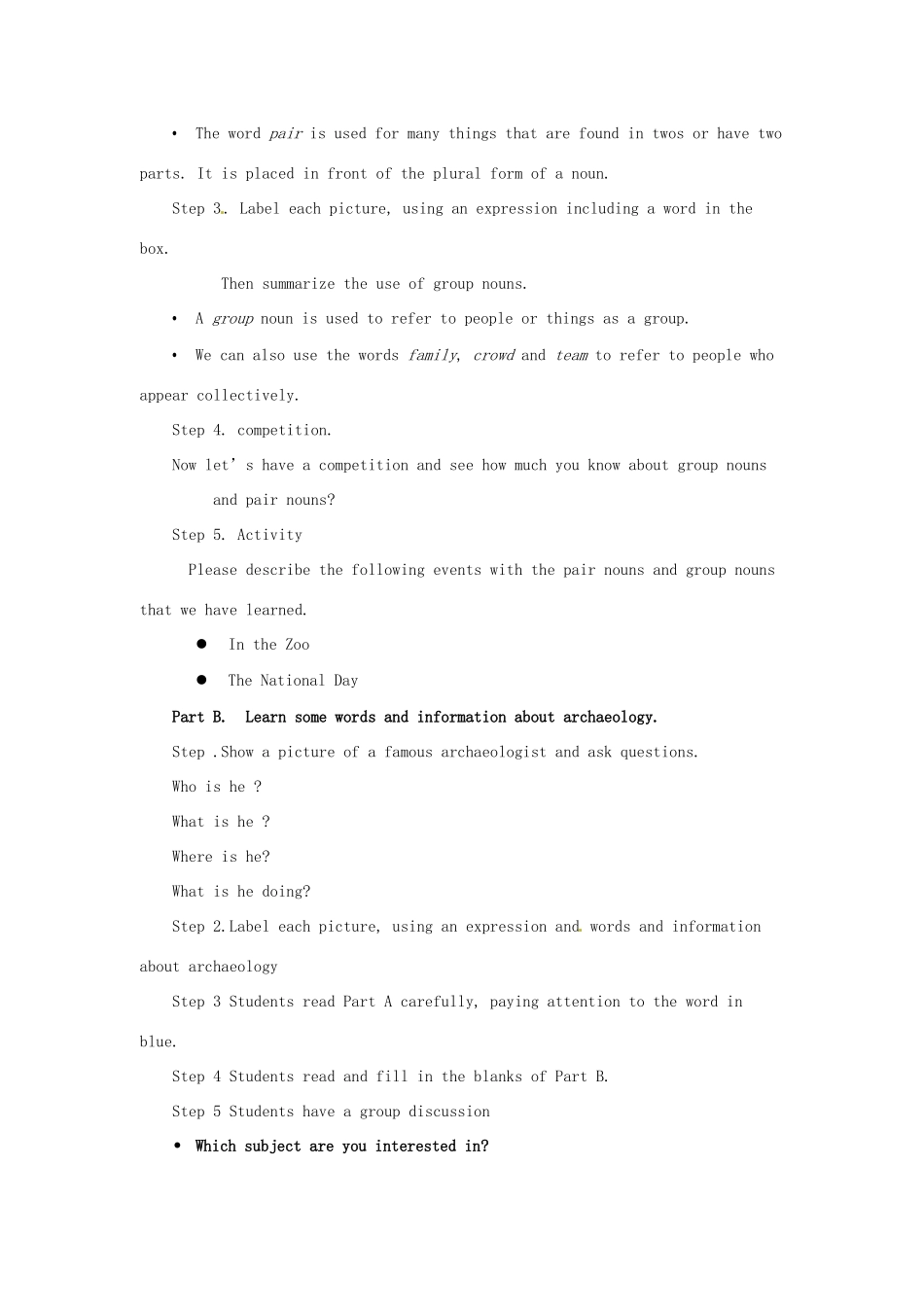 2014高中英语 Module 3 Back to the past Period2教案 译林牛津版必修3_第2页