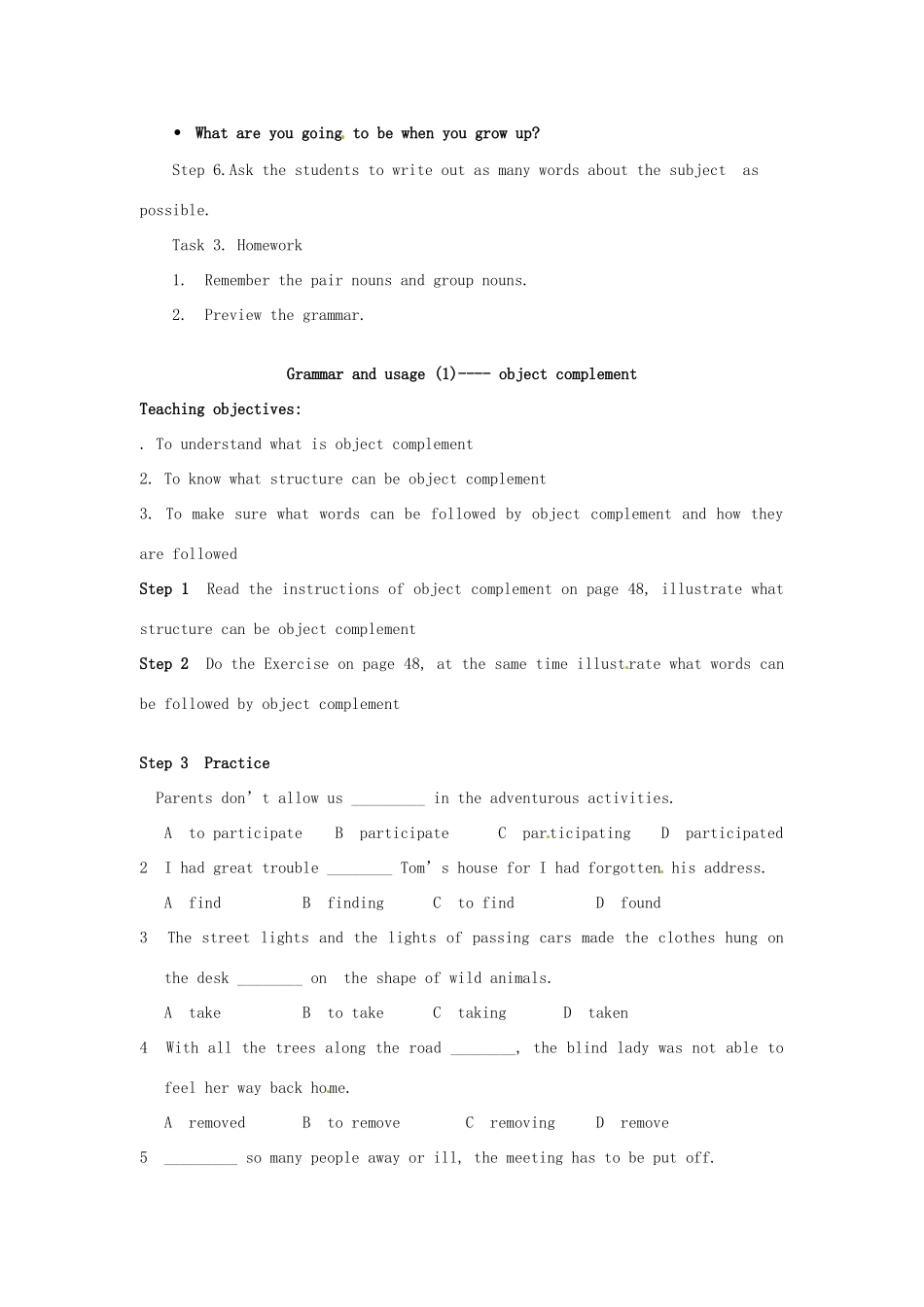 2014高中英语 Module 3 Back to the past Period2教案 译林牛津版必修3_第3页