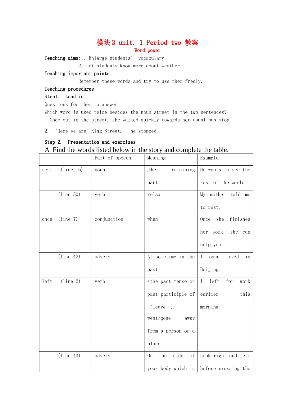 2014高中英语 Module 3 unit 1 Period2教案 译林牛津版必修3_第1页