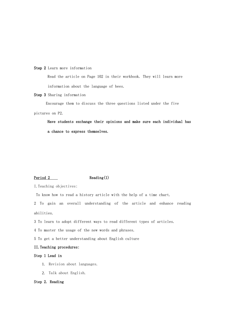 2014高中英语 Module 3 Unit 2 Period1教案 译林牛津版必修3_第3页