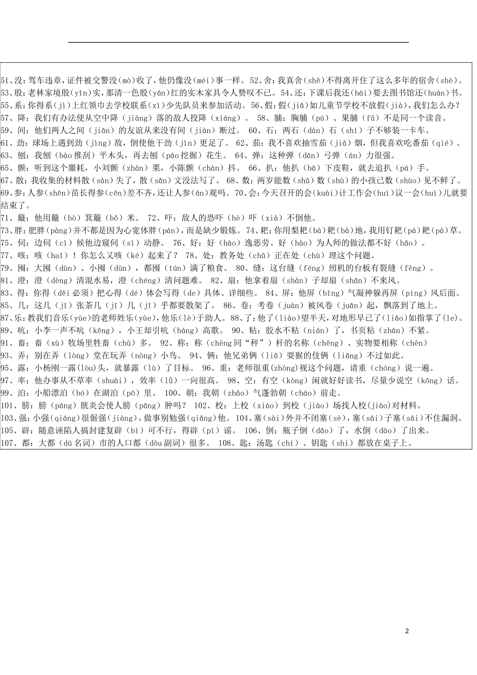 2014高考语文解题要点全集 108个常见多音多义字_第2页