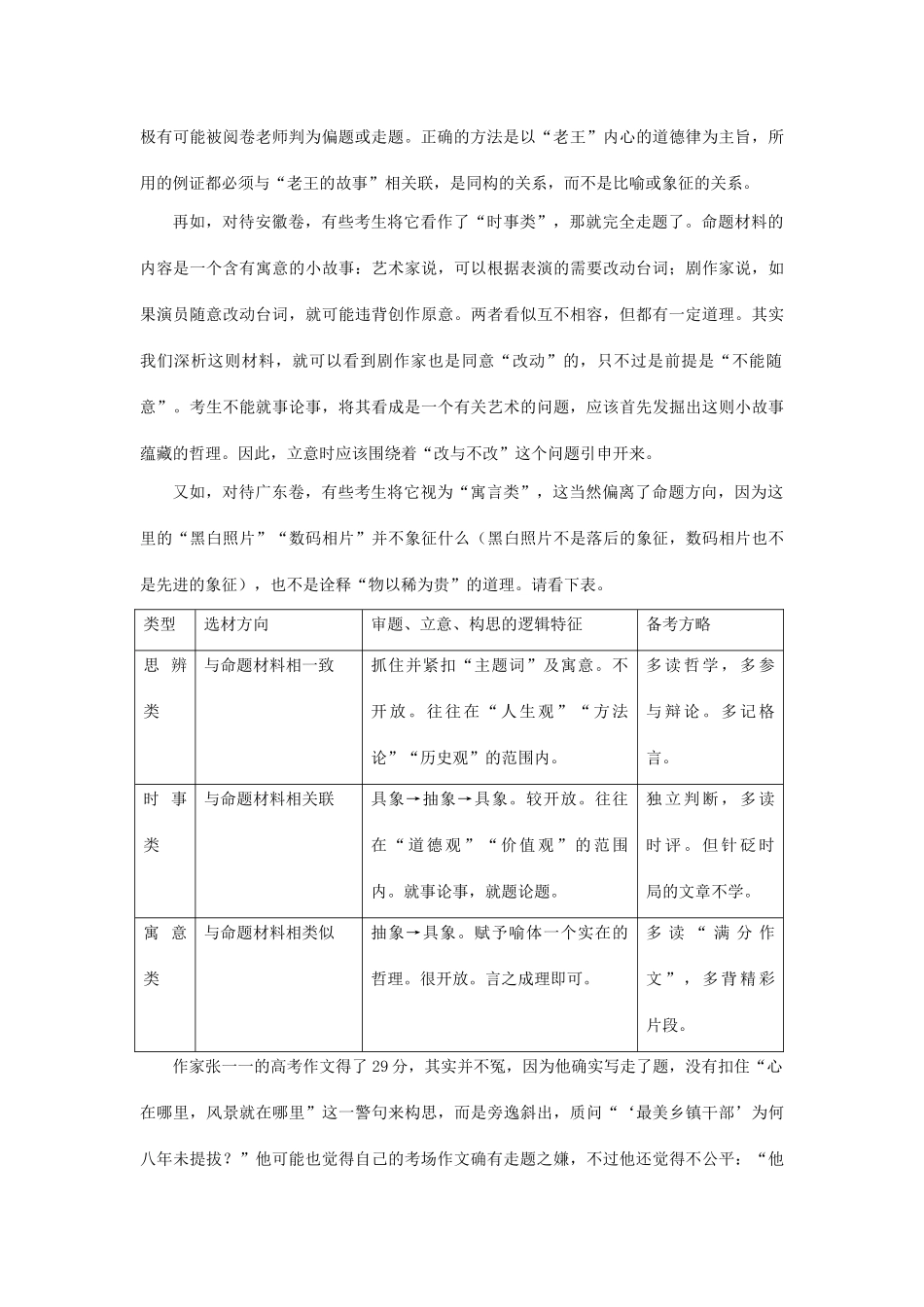 2014年高考语文 作文为什么会走题讨论素材_第3页