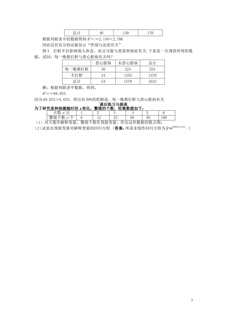 2014高中数学（教案+课内预习学案+课内探究学案+课后练习与提高）独立性检验的基本思想及其初步应用 新人教A版选修1-2_第3页