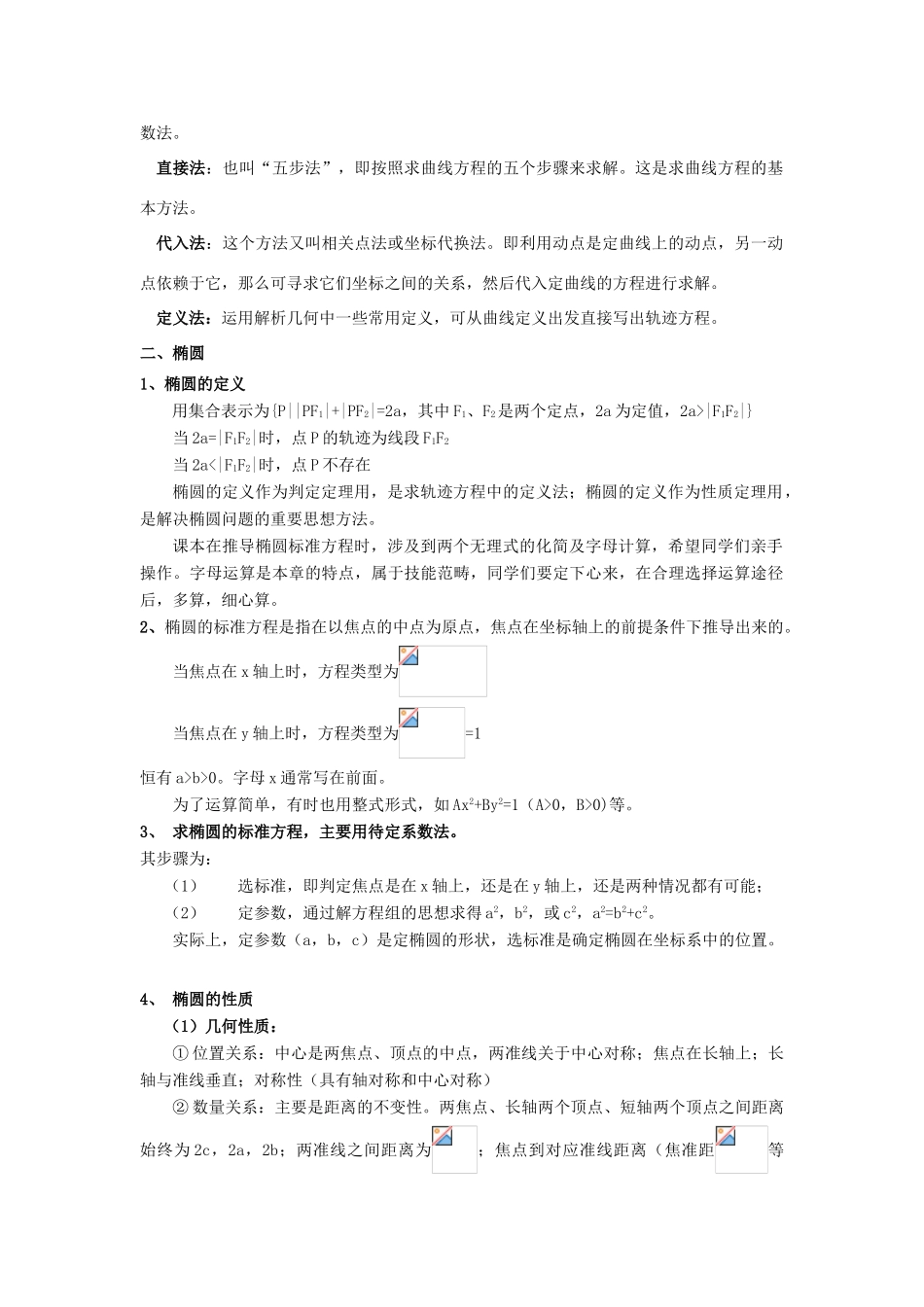 2014高中数学 圆锥曲线与方程知识详解 北师大版选修2-1_第2页