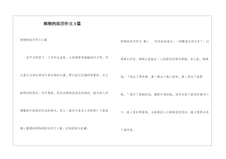 购物的经历作文3篇