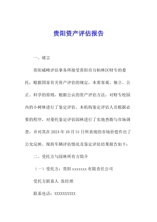 贵阳资产评估报告