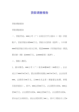 贷款调查报告-