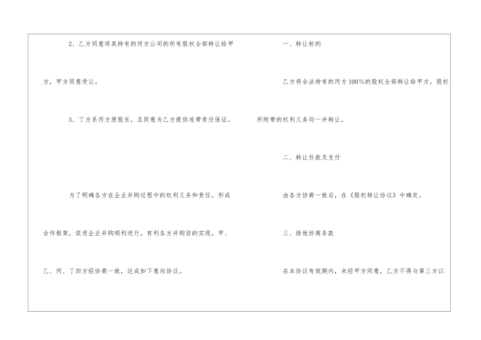 资产收购意向书_第2页