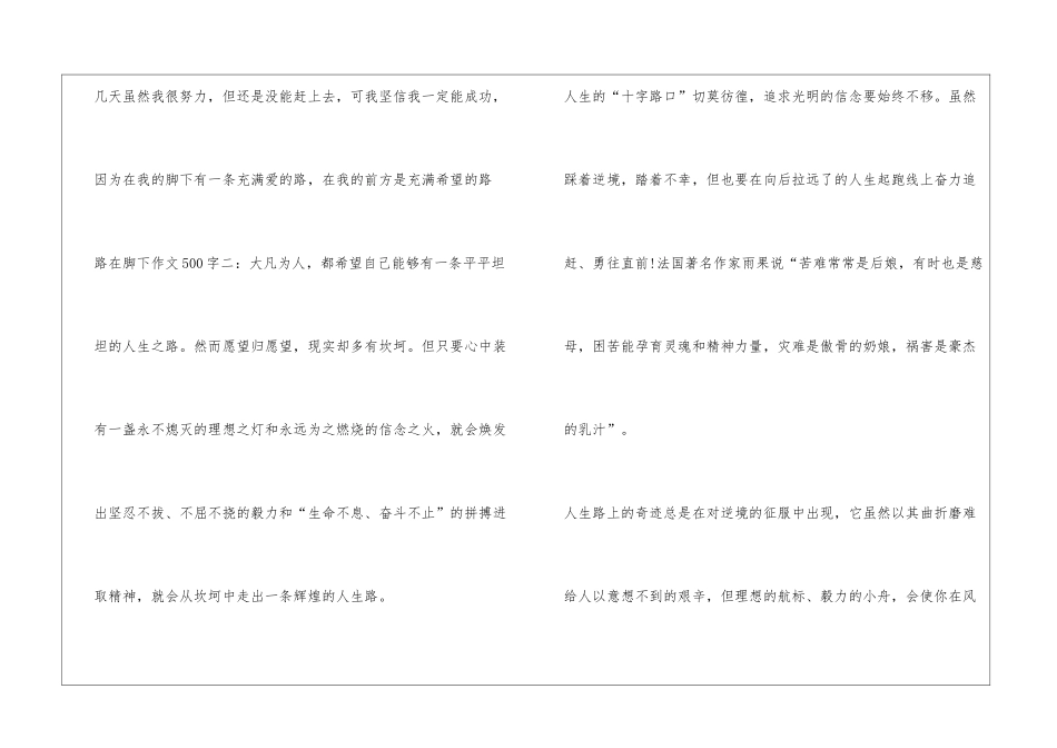 路在脚下作文500字_第3页