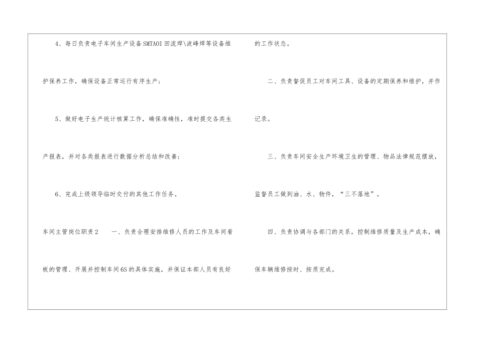 车间主管岗位职责_第2页