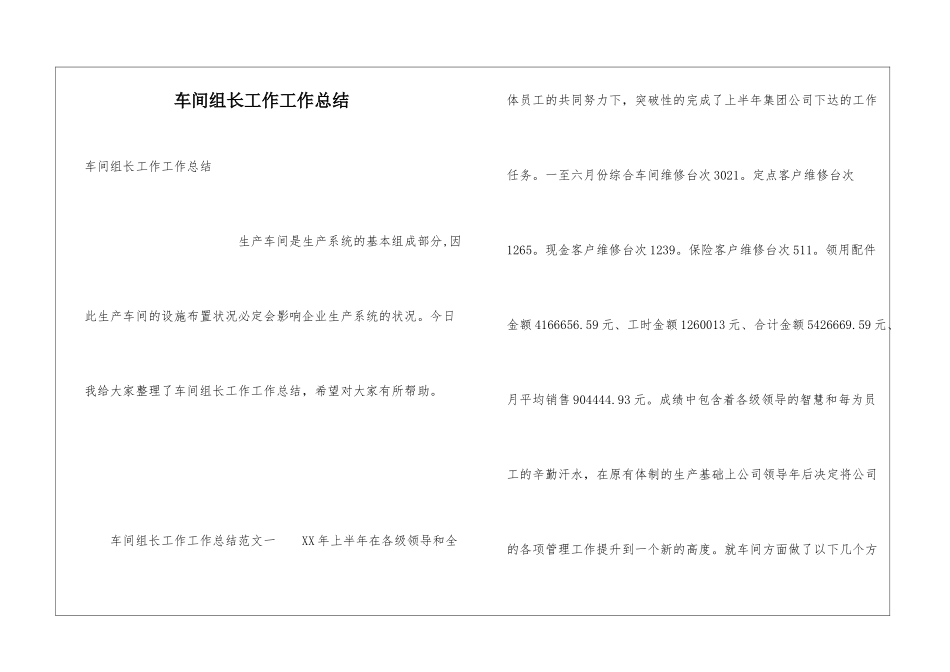 车间组长工作工作总结_第1页