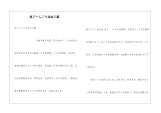 转正个人工作总结三篇