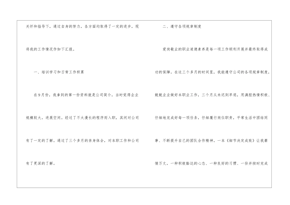 转正工作总结模板锦集五篇_第2页