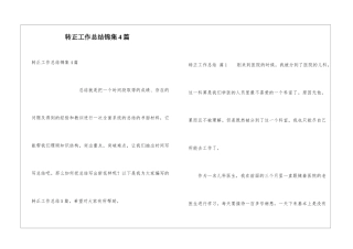 转正工作总结锦集4篇