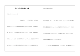 转正工作总结集合5篇