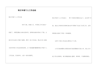 转正申请个人工作总结