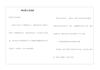 转正的工作总结