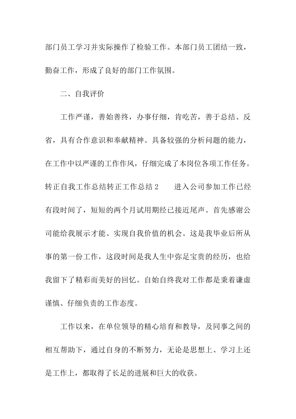 转正自我工作总结_第3页