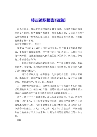 转正述职报告