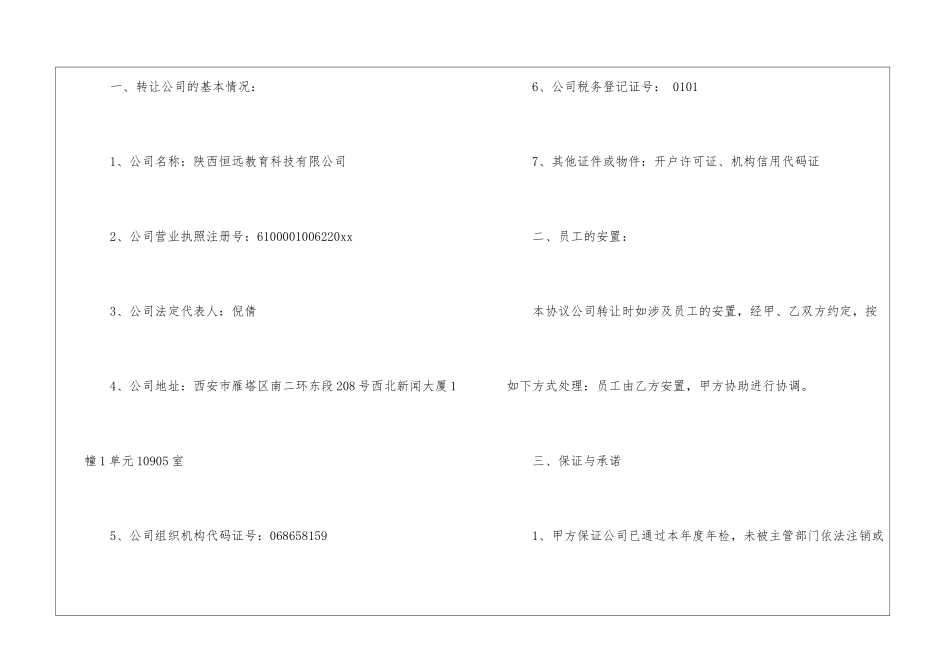 转让协议书汇编四篇_第2页