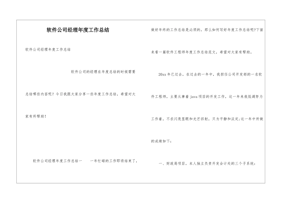 软件公司经理年度工作总结_第1页