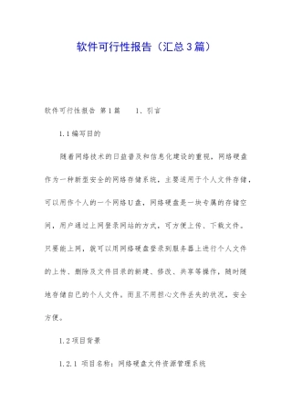 软件可行性报告