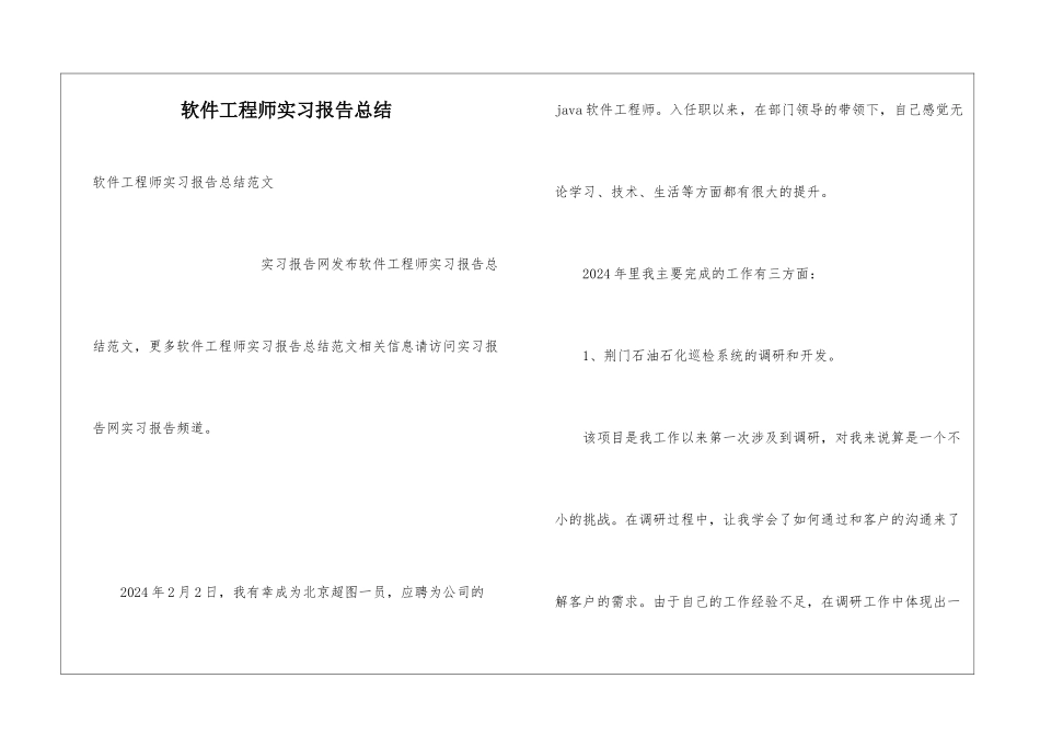 软件工程师实习报告总结_第1页