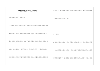 软件开发年终个人总结