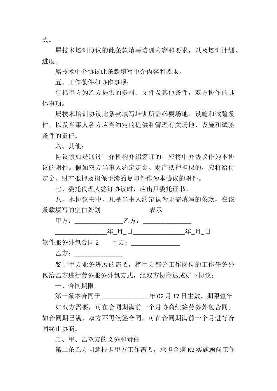 软件服务外包合同_第2页