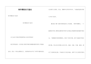 软件模拟实习鉴定