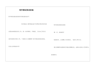 软件测试面试经验