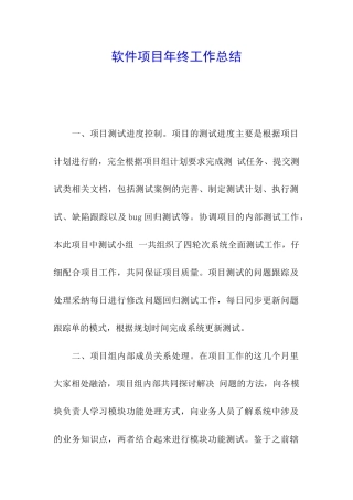 软件项目年终工作总结